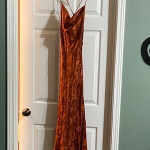 Lush Rust Orange Midi Dress